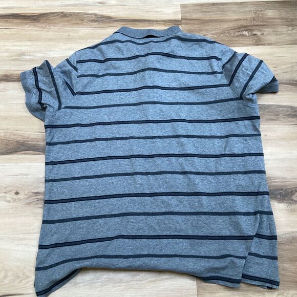 Banana Republic Polo Shirt Mens XL Gray Black Striped Short Sleeve - Picture 6 of 6